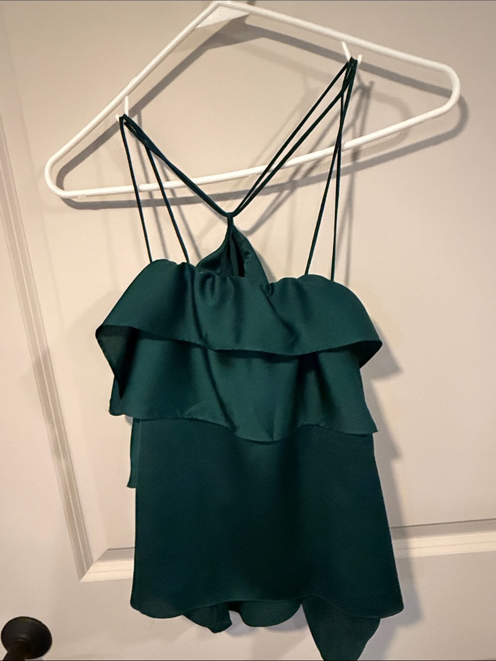 Endless Rose Dark Teal Tiered Ruffle Spaghetti-Strap Cami